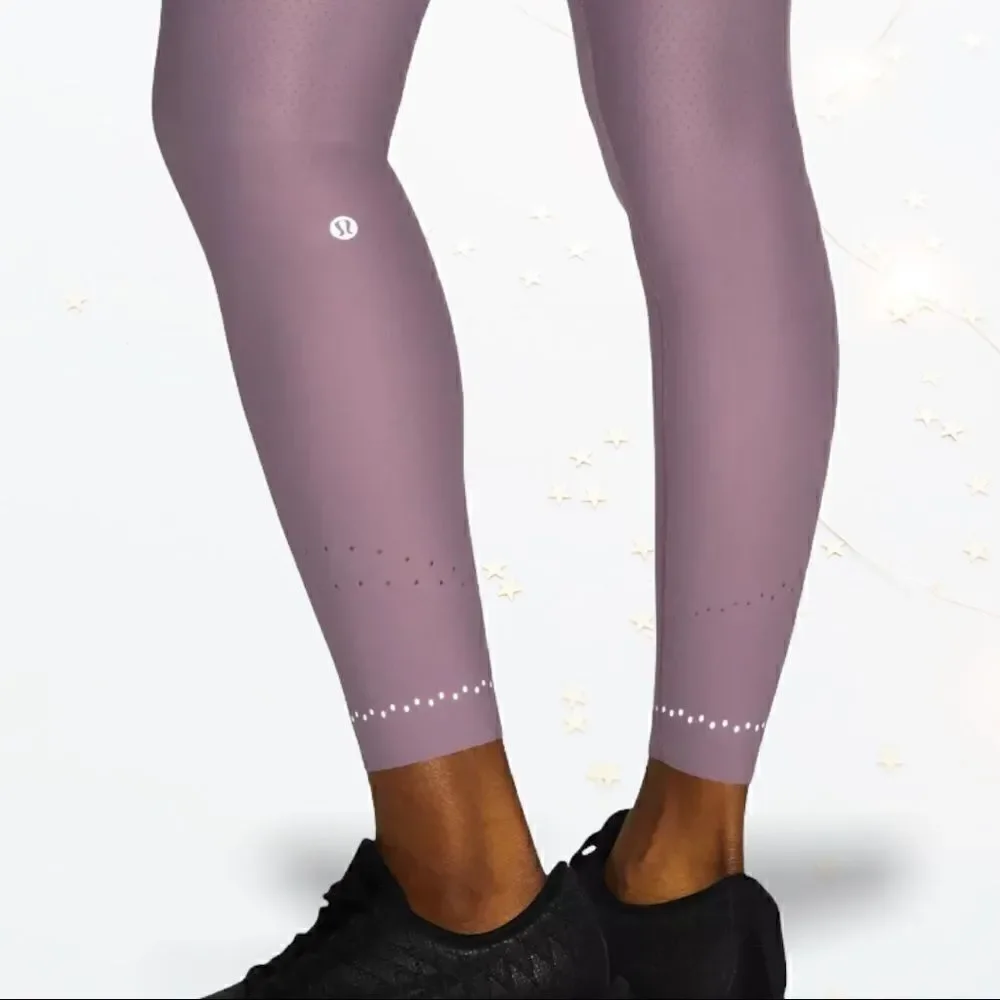 LULULEMON IN FOCUS RUN HIGH-RISE TIGHT FROSTED MULBERRY SIZE 10 LEGGINGS NWT NEW